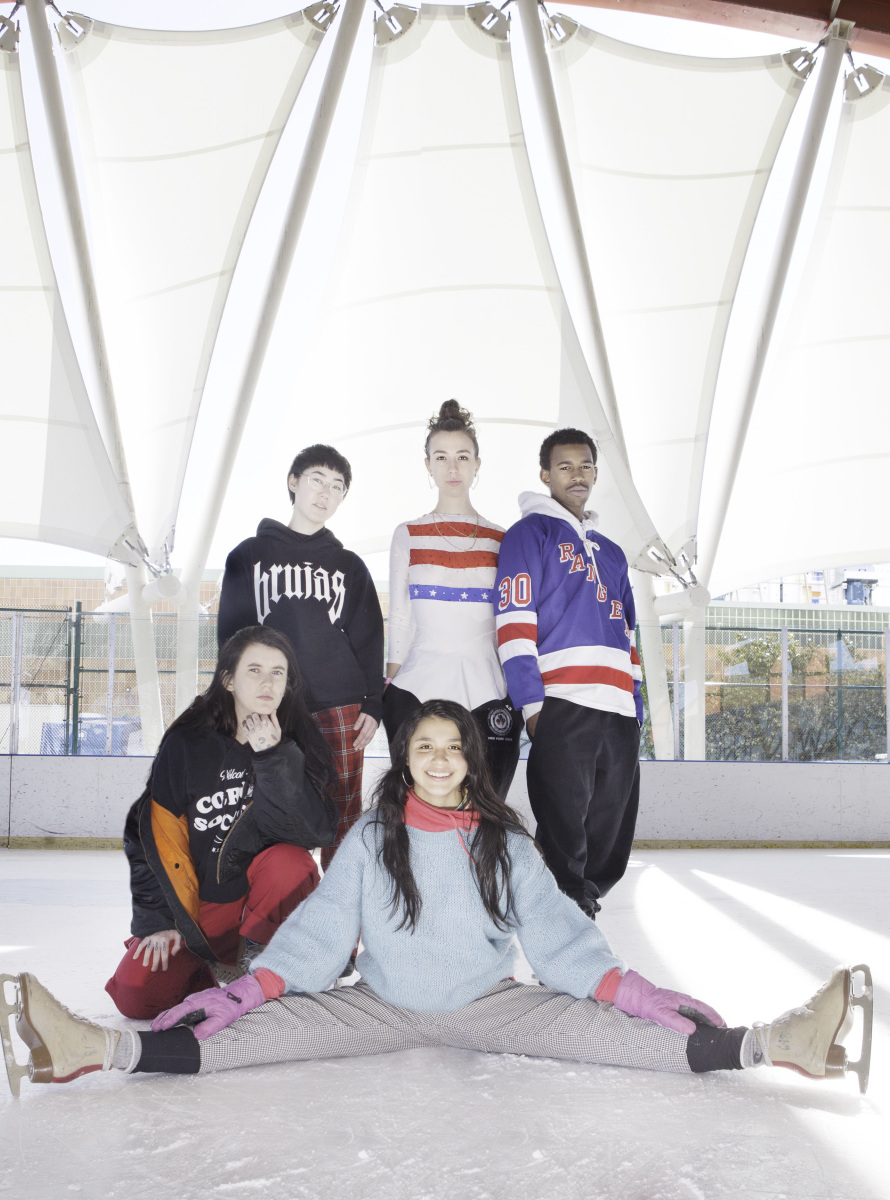 group of people at ice rink