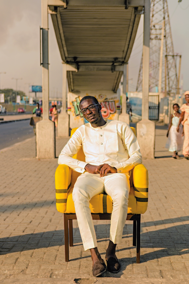 man in chair