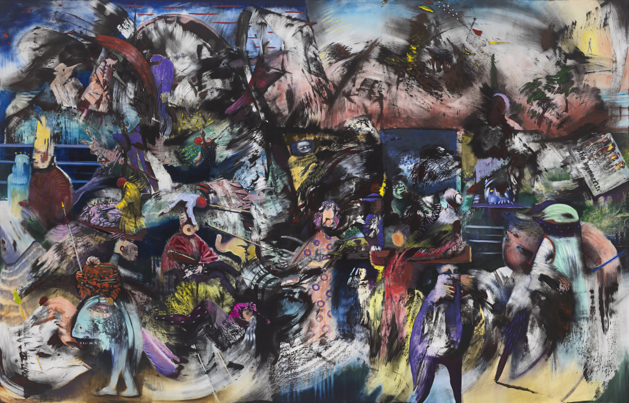 Ali Banisadr, ”The Land of Miracles”, 2024, Oil on Linen, 85x132 inches