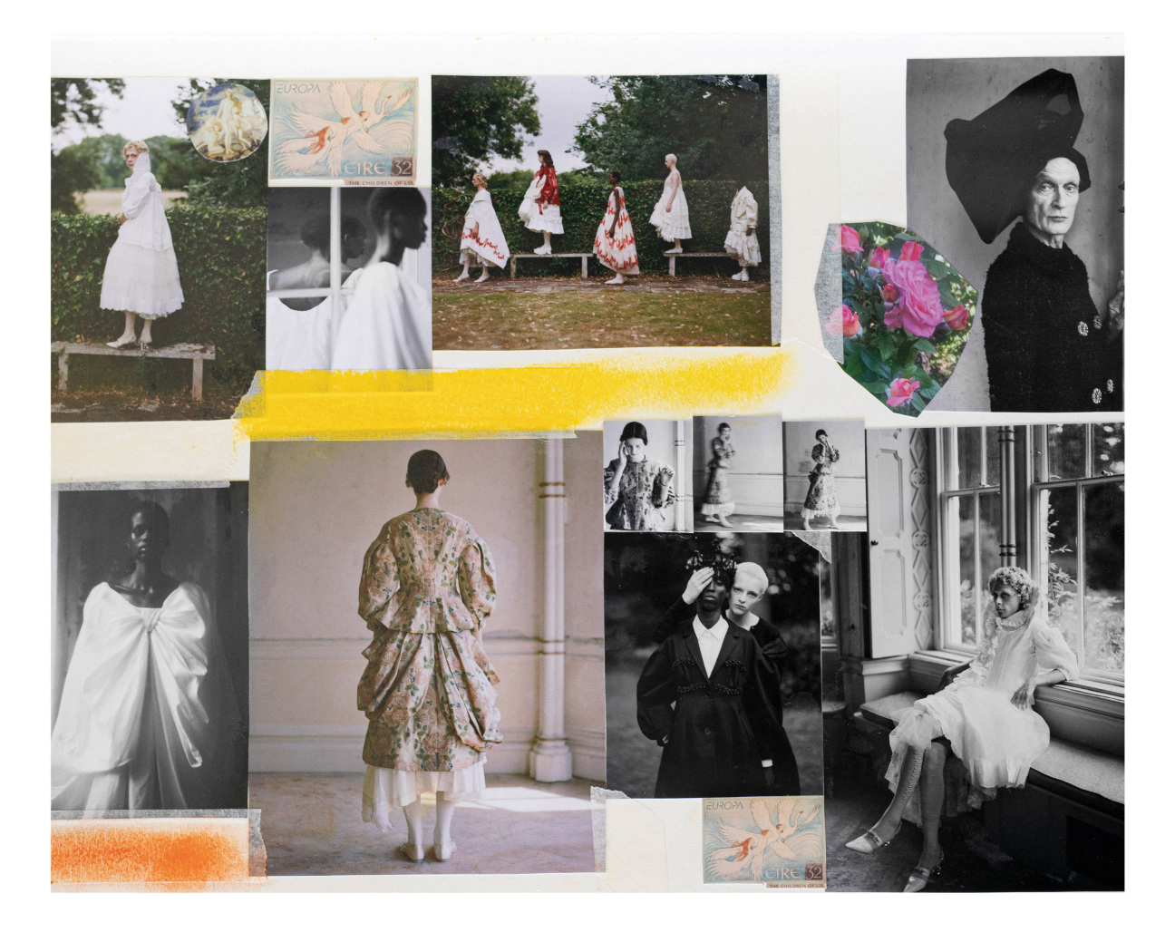 A collage of images from a collection by fashion designer Simone Rocha.