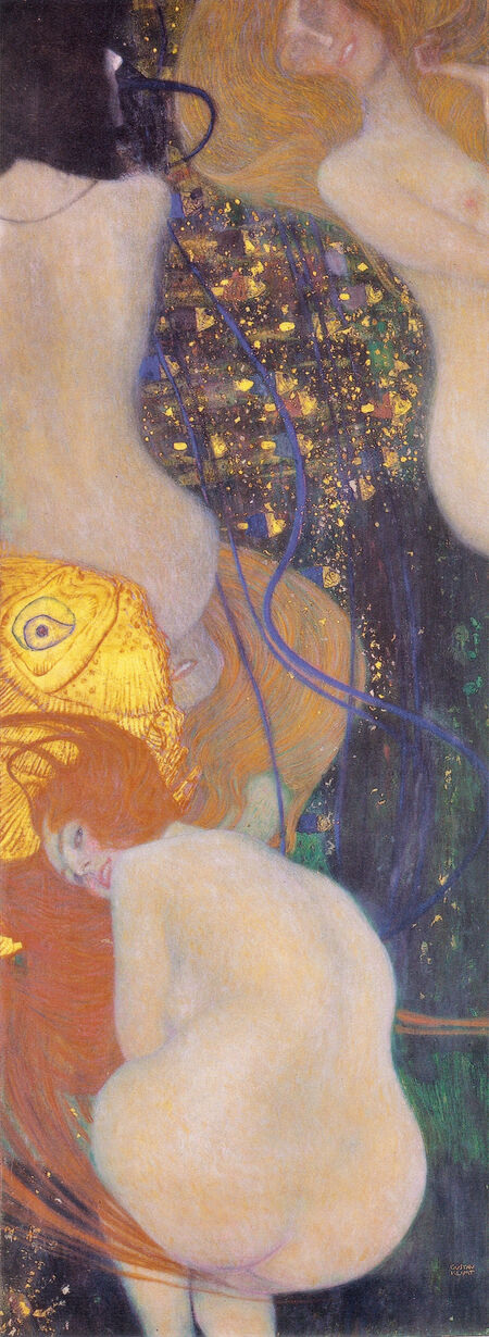 Gustav Klimt Erotic Self Pleasure Art, Lesbian Masturbation Art