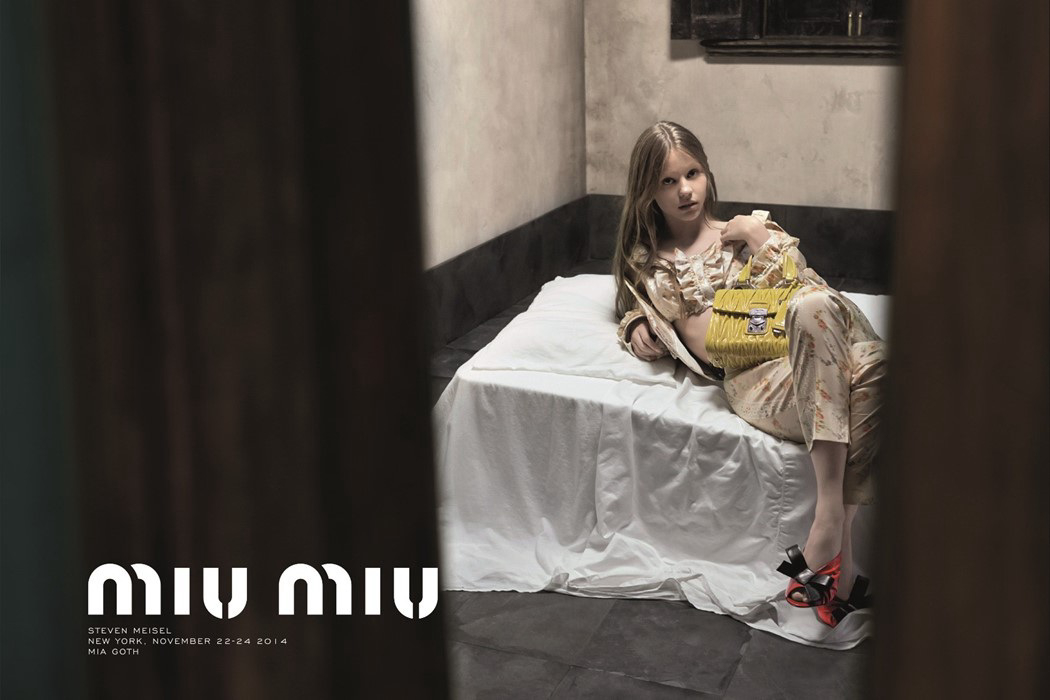 Mia Goth by Steven Meisel for Miu Miu. Image courtesy of the brand