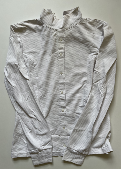 White Long Sleeve Show Shirt // Sarm Hippique