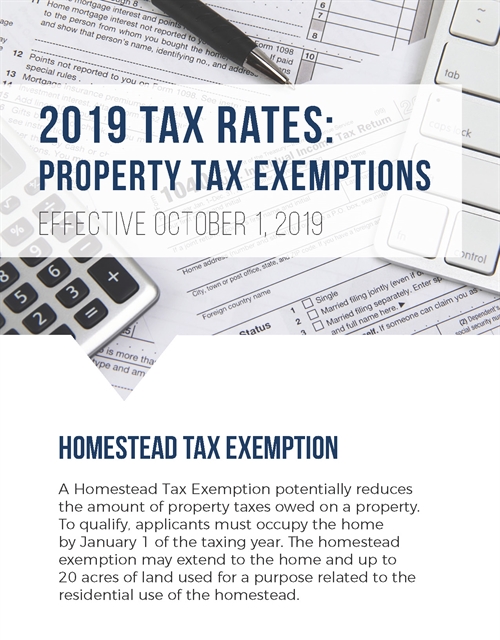2019 Tax Rates: Property Tax Exemptions