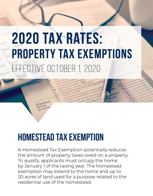 2020 Tax Rates Property Tax Exemptions