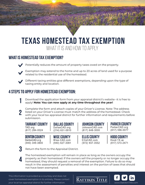 Texas Homestead Tax Exemption