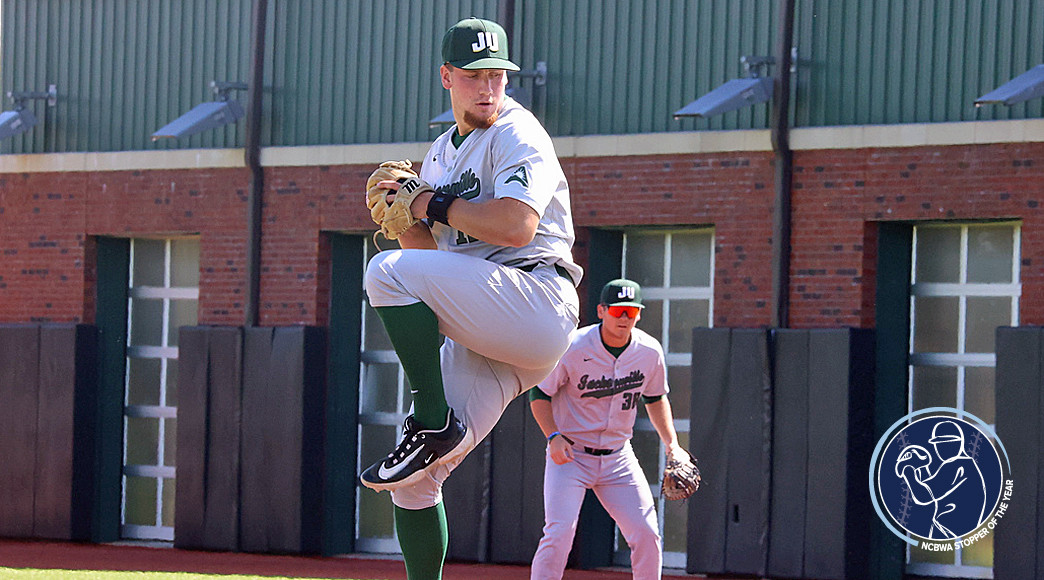 Jacksonville’s Chris Lotito leads the nation with 12 saves in 19 2/3 innings pitched.