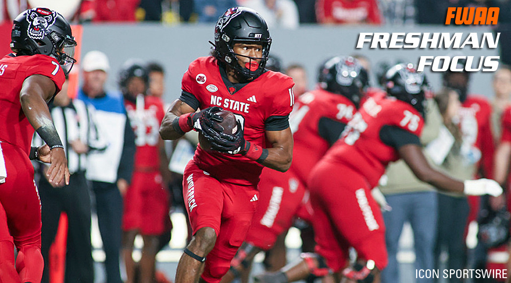 NC State&rsquo;s Kevin Concepcion set program freshman records in receptions (64) and receiving touchdowns (10) this season.