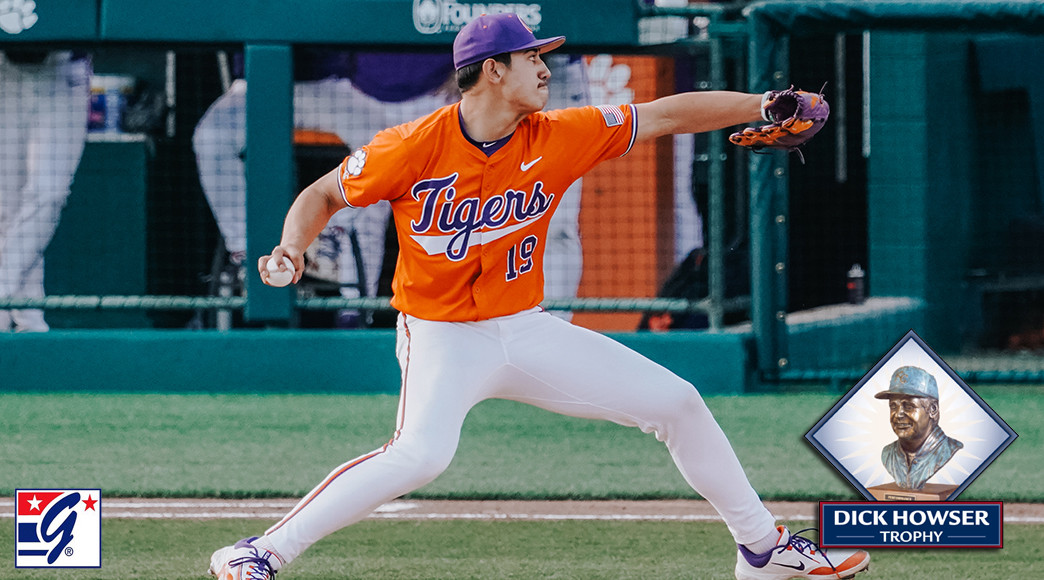 Aidan Knaak pitched seven scoreless innings of one-hit ball to lead Clemson to a 2-1 win over Notre Dame.