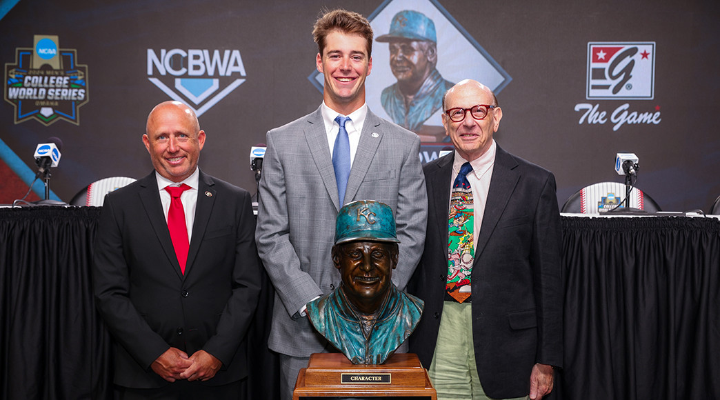 Howard Borden (right) has been a fixture in Omaha, presiding over the NCBWA award news conferences, among other duties.