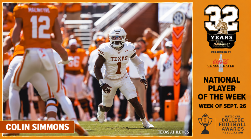 Colin Simmons had a school-record 5.5 sacks vs. Tennessee.