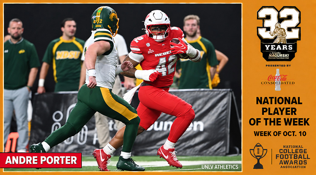 Andre Porter returned an interception 23 yards for a touchdown in the 13-7 UNLV win over North Dakota State.