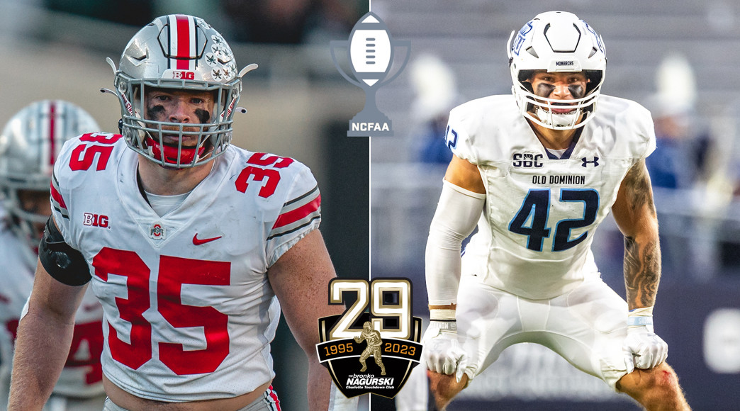 Ohio State&rsquo;s Tommy Eichenberg and Old Dominion&rsquo;s Jason Henderson are tackling machines and headline the Nagurski Trophy preseason watch list