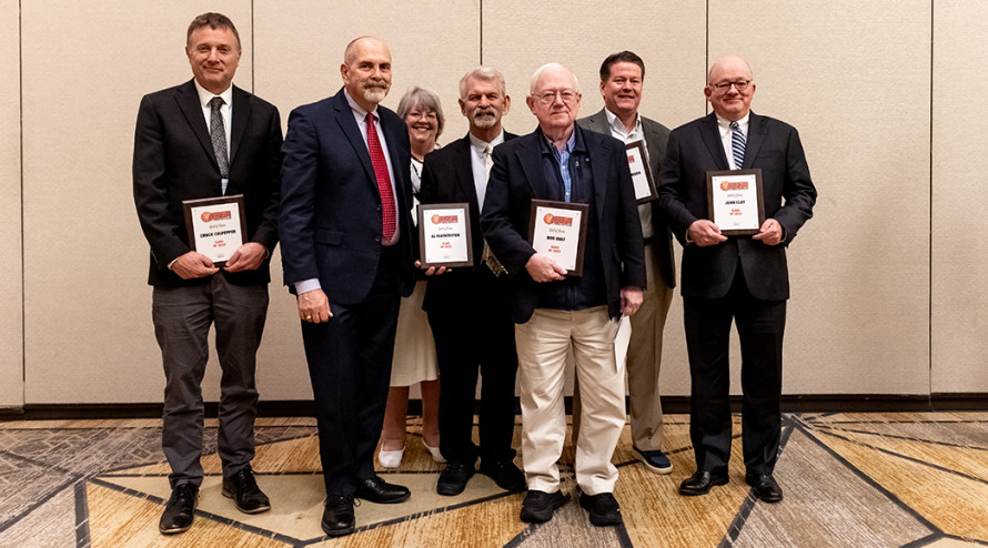 Members and representatives of the USBWA Joe Mitch Hall of Fame Class of 2025